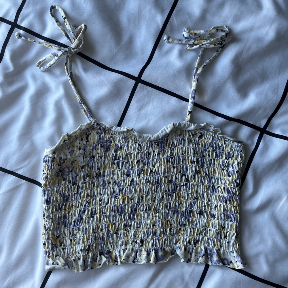 Wild Fable Tie Sleeve Cropped Tank Top